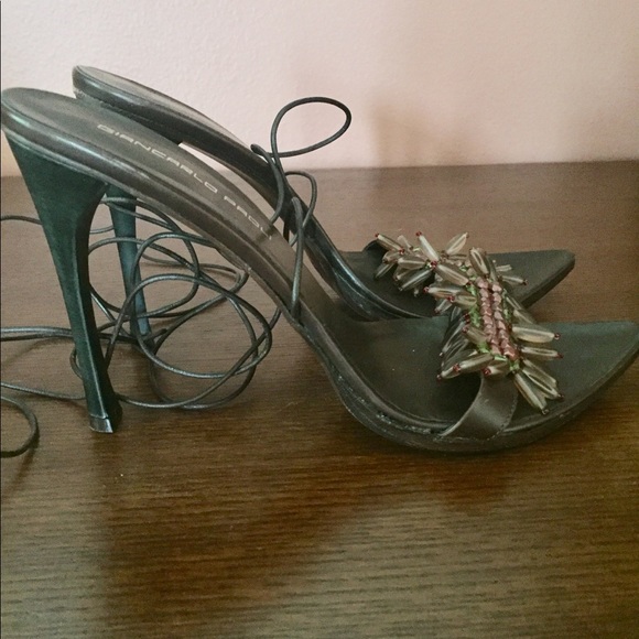 Leather Sandal with Ankle Ties, chocolate brown - Picture 4 of 5